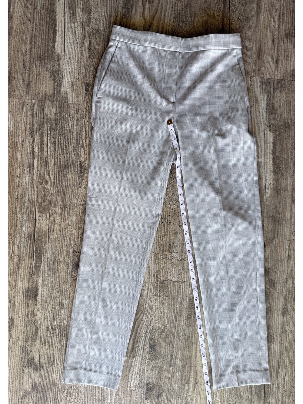 Ann Taylor Gray Plaid Straight-Leg Trousers - Picture 9 of 11